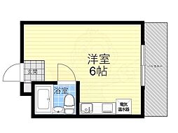 クリーンヒル六甲 ワンルームの間取図画像