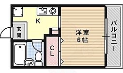 ロイヤルコート六甲桜ヶ丘 ワンルームの間取図画像