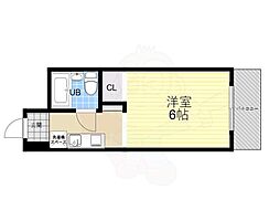六甲フラッツ 1Kの間取図画像