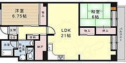 御影アーバンライフ 2LDKの間取図画像
