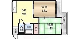 ルミエール大石 2DKの間取図画像
