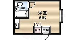 下川マンション ワンルームの間取図画像