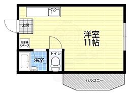 ファミネス芦屋 ワンルームの間取図画像