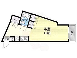 ロマネスク六甲第2 ワンルームの間取図画像