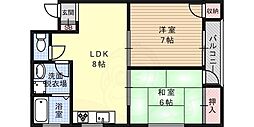 ハイツ井上 2LDKの間取図画像