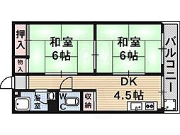 東嶋ビル 2DKの間取図画像