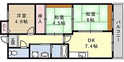 フェリックス徳井 3DKの間取図画像