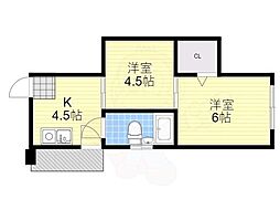 シャトー御影 2Kの間取図画像