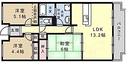 オルテンシアKOBE 3LDKの間取図画像