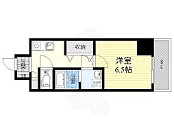 灘北レジデンス 1Kの間取図画像