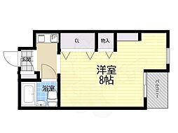 ラフェブランシュ岡本 ワンルームの間取図画像