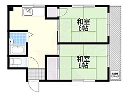 ハイム灘北 2DKの間取図画像