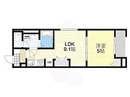 グランヴィル芦屋西 1LDKの間取図画像