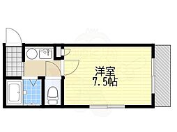 ハートピア甲南山手 1Kの間取図画像