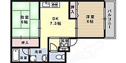 プチコーポ原田 2DKの間取図画像