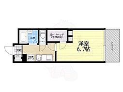 レオパレス都賀川 1Kの間取図画像
