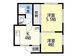 一王山マンション 2Kの間取図画像