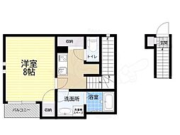ヤマボウシ 1Kの間取図画像