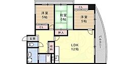 藤原ビルパート2 3LDKの間取図画像