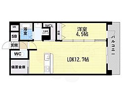 THE SENSE RESIDENCE 甲南山手 1LDKの間取図画像
