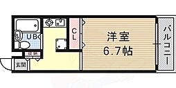 サンライズコート 1Kの間取図画像