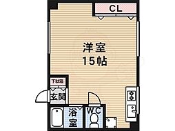 リバーサイド摩耶 ワンルームの間取図画像