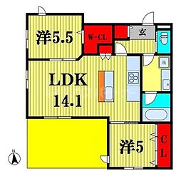 間取図画像 2LDK