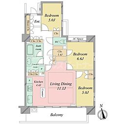パークホームズ新松戸駅前 3LDKの間取図画像