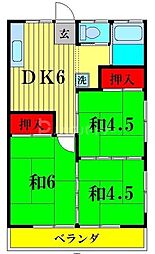 横須賀ハイツ 3DKの間取図画像