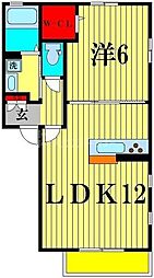 ルピナス 1LDKの間取図画像