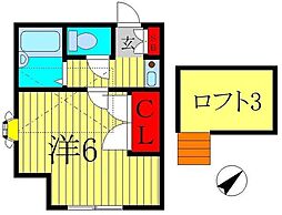 ジュネパレス松戸第21 1Kの間取図画像