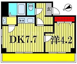 L`espace北松戸 1DKの間取図画像