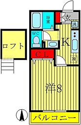 ソレイユ・N 1Kの間取図画像