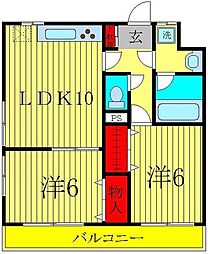 オークレア 2LDKの間取図画像