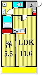 シエーナ北小金III 1LDKの間取図画像