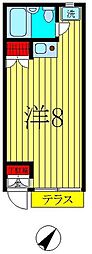 サンモール鈴木 ワンルームの間取図画像