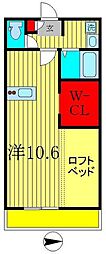プレリュード三郷 ワンルームの間取図画像