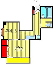 中川マンション 2DKの間取図画像