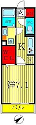 ポム・アール 1Kの間取図画像