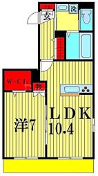 LIBERTY南流山 1LDKの間取図画像