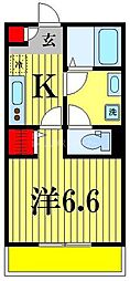 ジーメゾン松戸中和倉 1Kの間取図画像