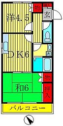ピノ馬橋 2DKの間取図画像