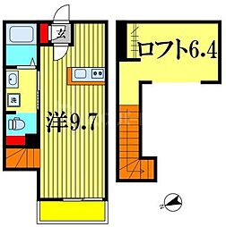 松戸市新松戸7丁目アパート ワンルームの間取図画像