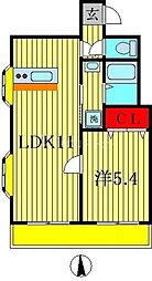 サンセットヒルズ壱番館 1LDKの間取図画像