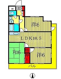 クオリティ・ダイカン 3LDKの間取図画像