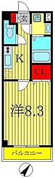 ラ・ルーナ新松戸 1Kの間取図画像