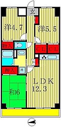 エクセラン三郷 3LDKの間取図画像