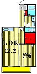 リシアンサス・ガーデンC 1LDKの間取図画像