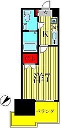 パークキューブ北松戸 1Kの間取図画像