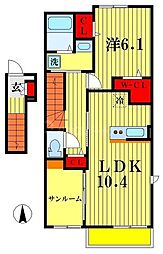 アバンツァート 1LDKの間取図画像